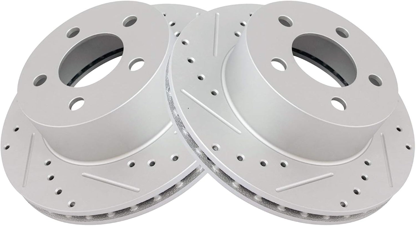 TRQ Front Performance Brake Rotors Set for Jeep Models 1990-1998