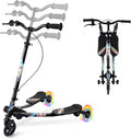Swing Scooter for Kids 3-Wheel Foldable Wiggle Kick Scooter - LED