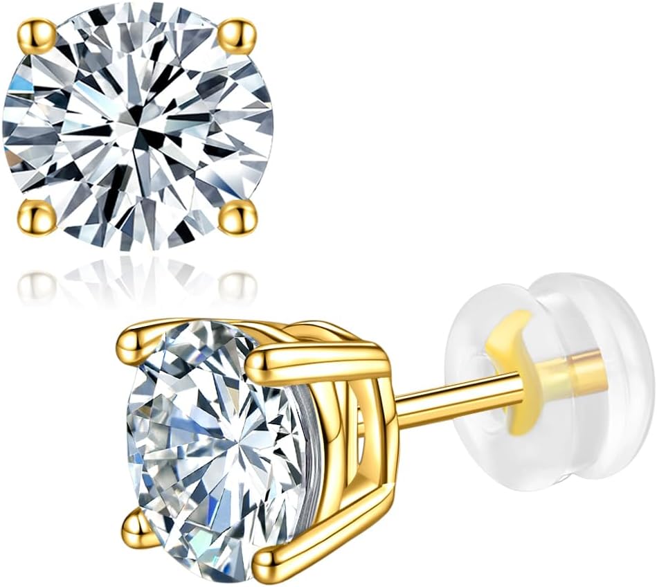 Moissanite Stud Earrings in 925 Sterling Silver for All Occasions