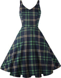 GOOBGS Women's 1950s Retro Spaghetti Strap Cocktail Swing Dress XS