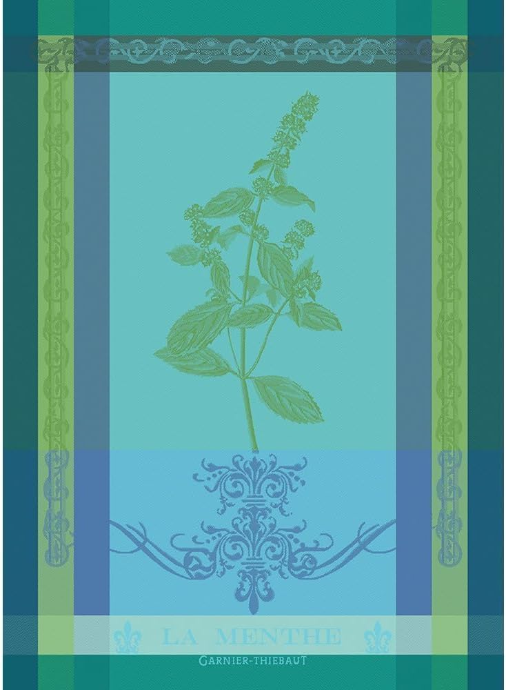 Garnier Thiebaut Brin de Menthe Green Mint Kitchen Towel
