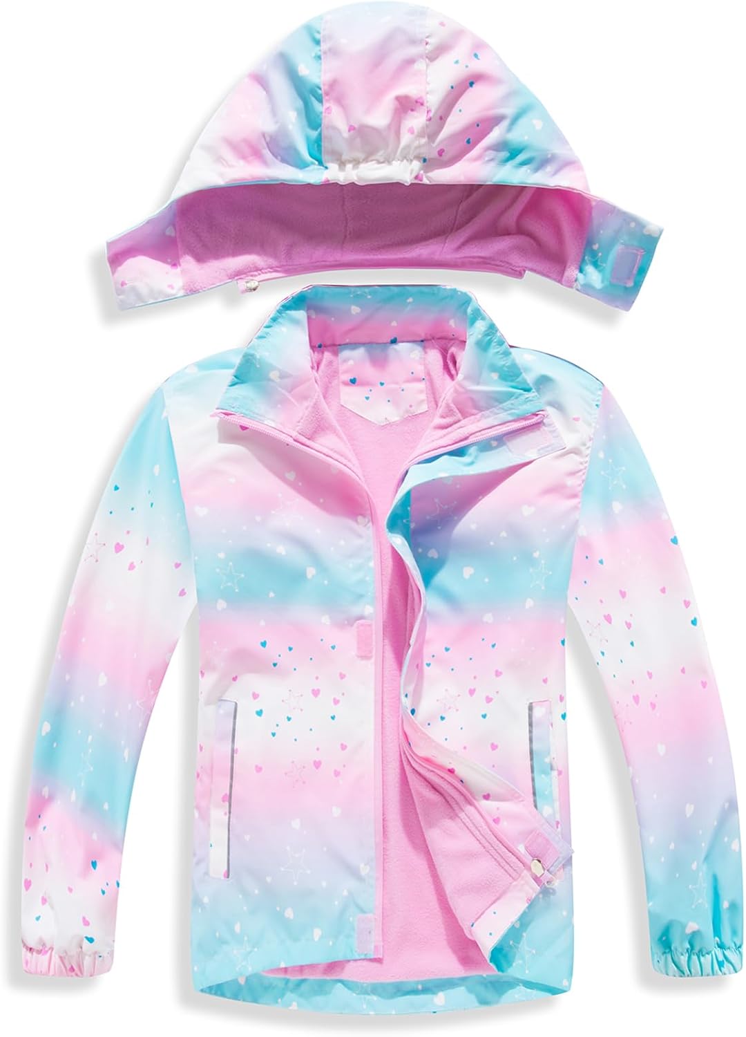 MGEOY Boys Girls Rain Jacket Lightweight Waterproof Hooded Coat