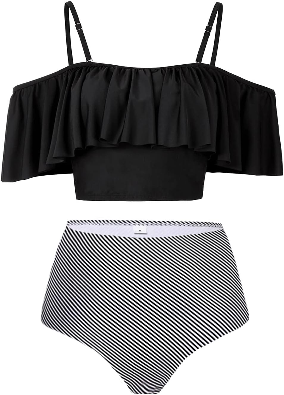 Kaei&Shi High Waisted Flounce Bikini Set for Tummy Control
