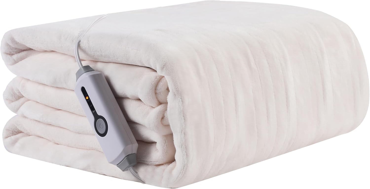 Electric Heated Blanket 50x60 Soft Coral Fleece for Cozy Warmth