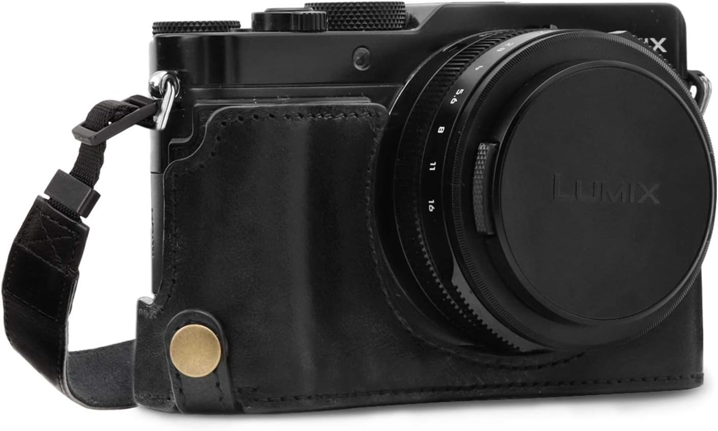Mega Gear MG1563 Genuine Leather Camera Half Case for Lumix