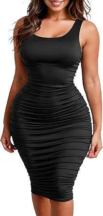 Zeagoo Sexy Ruched Bodycon Dress for Women - Perfect Party Wear
