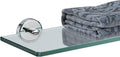 20 x 5 in Chrome Glass Shelf - Tempered Shower Storage for Narrow