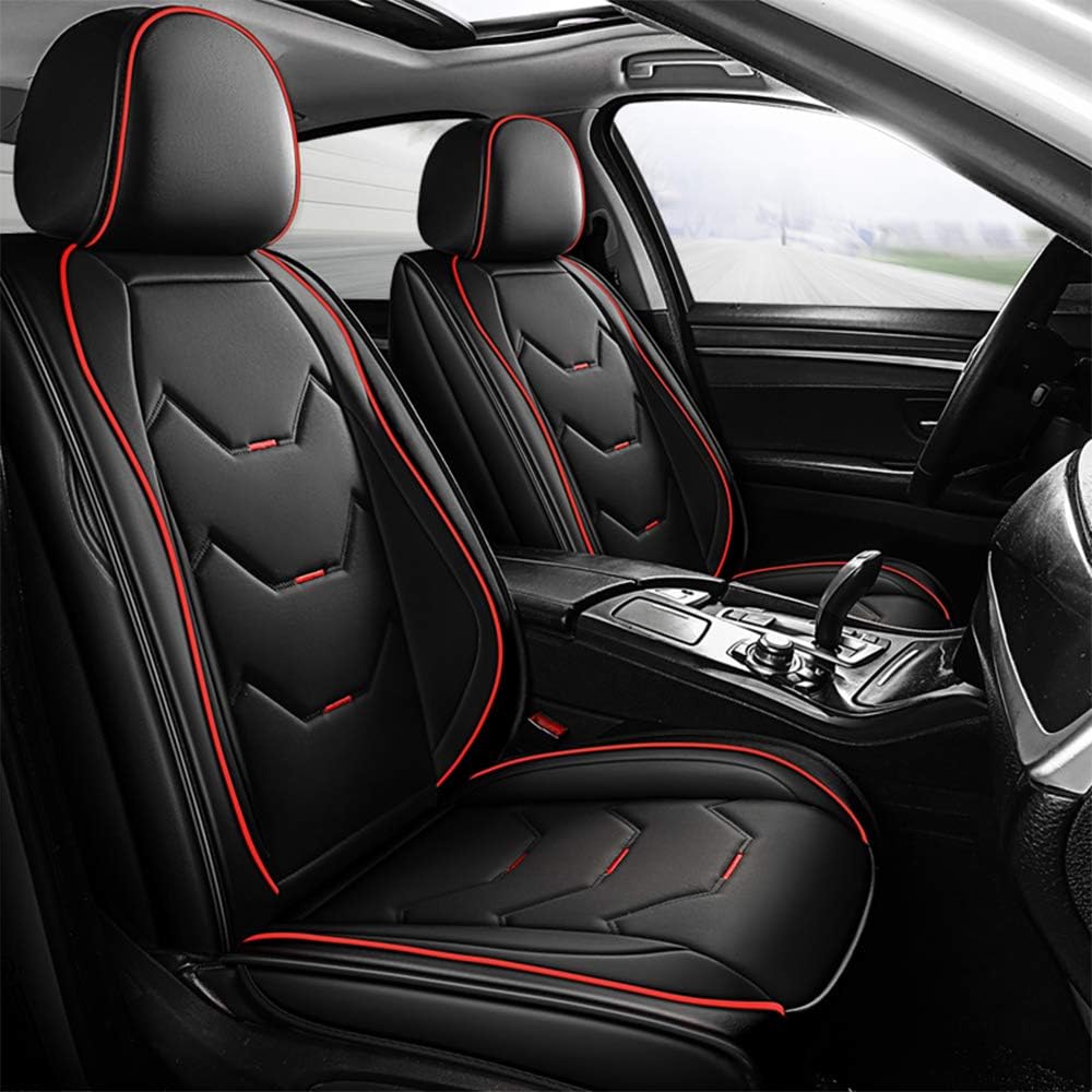 otoez Car Seat Covers Full Set for 5 Seats, Black Leather