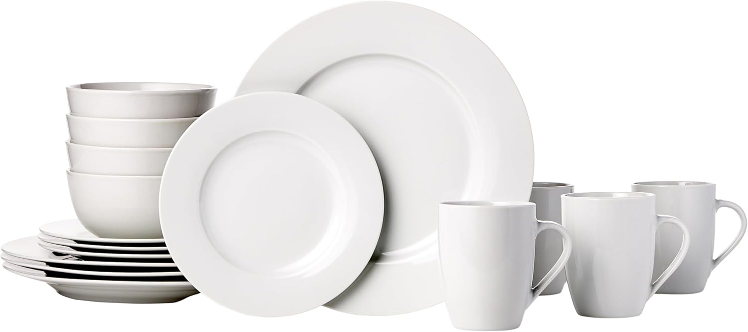 16-Piece Porcelain Kitchen Dinnerware Set for Everyday Use