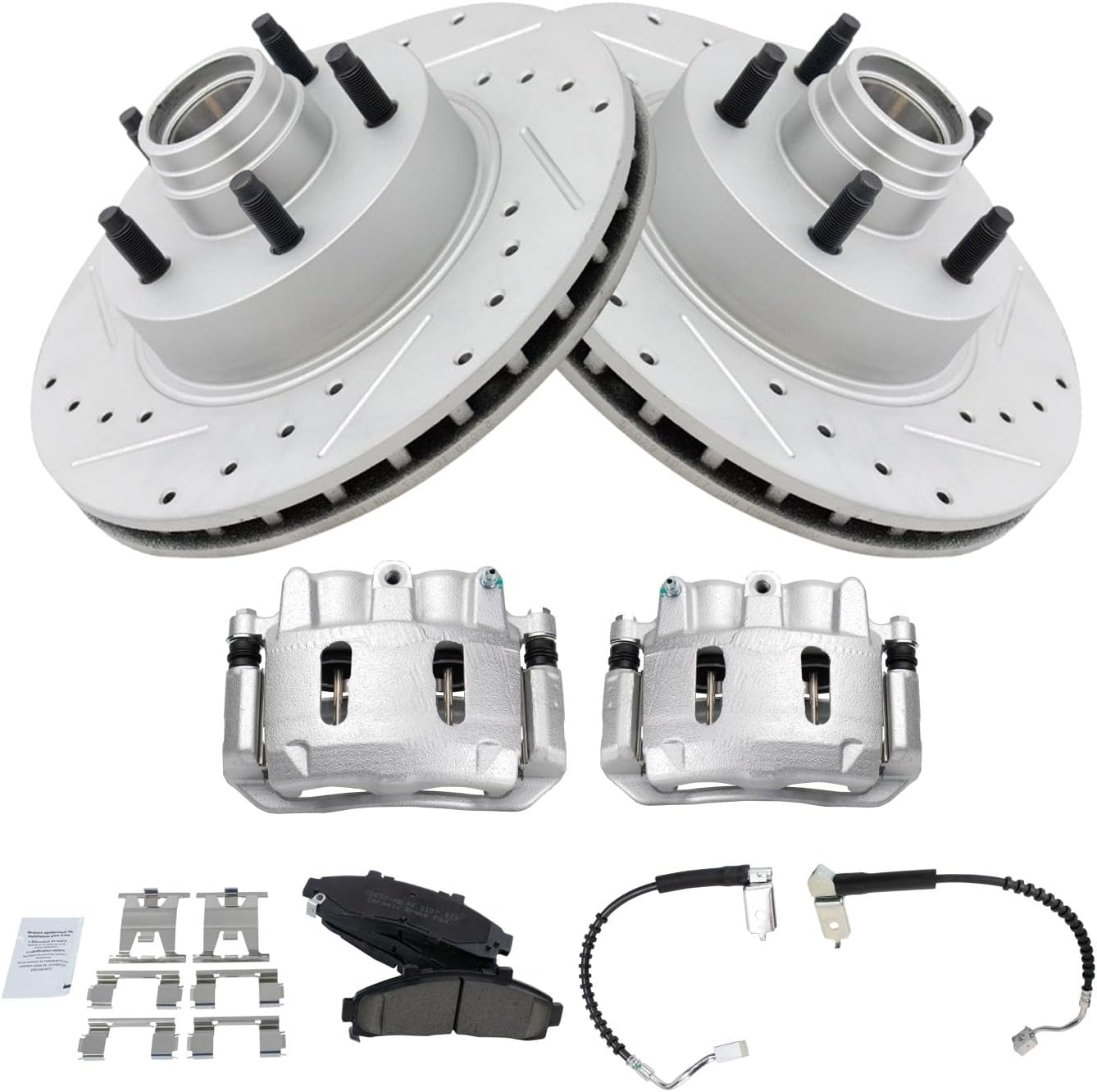 TRQ Front Brake Pad & Rotor Kit for 2000 Mazda B2500 Performance