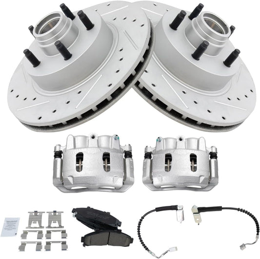 TRQ Front Brake Pad & Rotor Kit for 2000 Mazda B2500 Performance