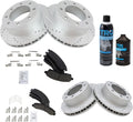 TRQ Front & Rear Brake Pad & Rotor Kit - Premium G-Coated Slotted X