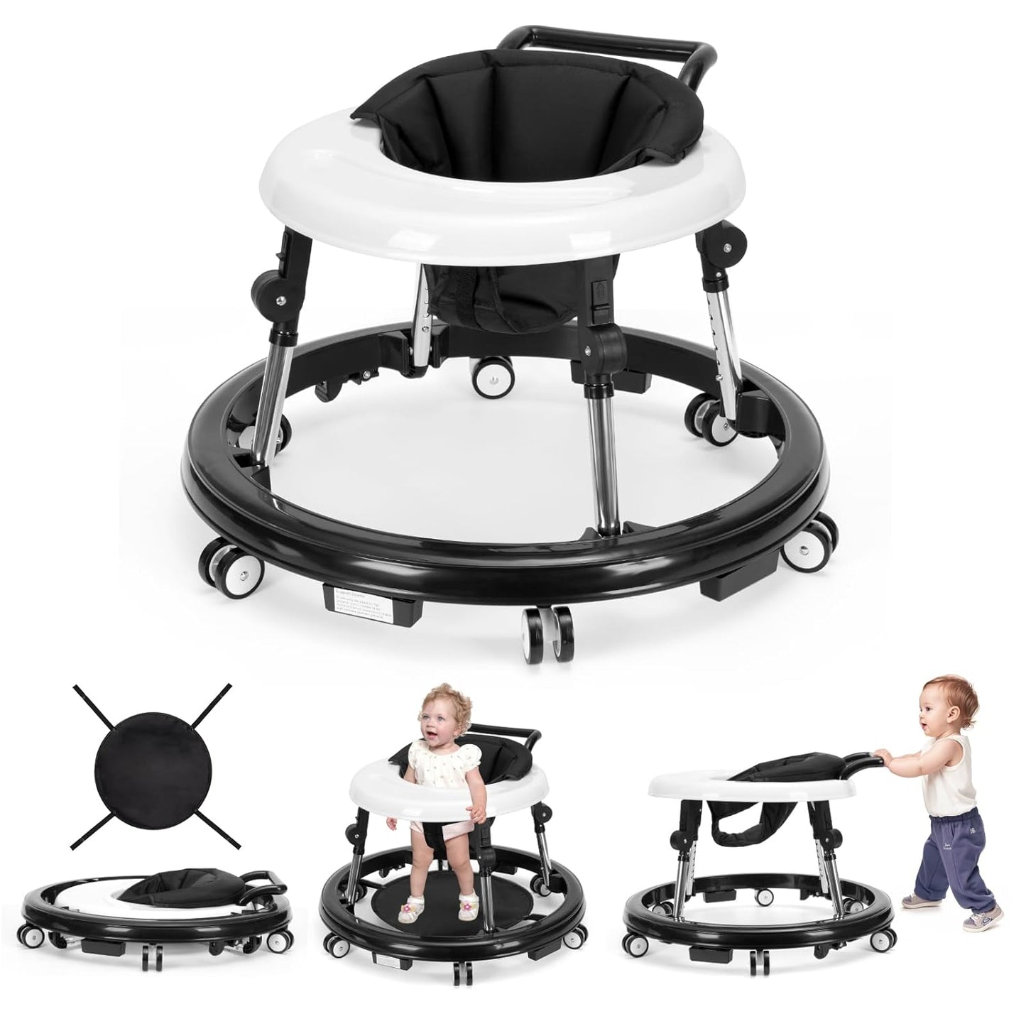 Baby Walker Foldable with 9 Adjustable Heights for Infants