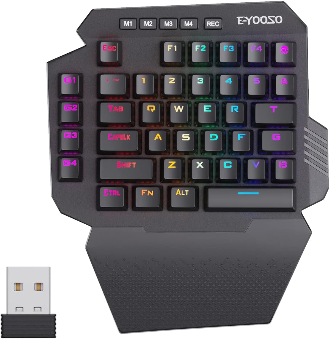 Wireless One Handed Mechanical Gaming Keyboard with RGB Backlight