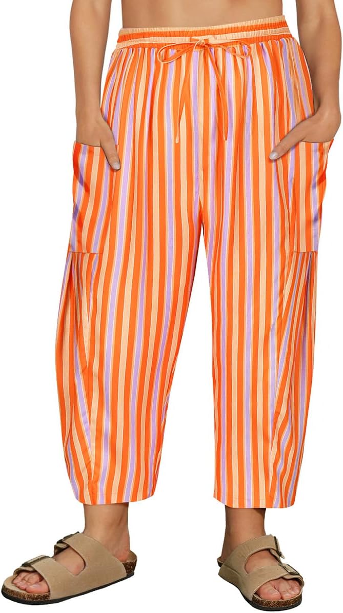 Plus Size Summer Palazzo Harem Pants for Women with Pockets