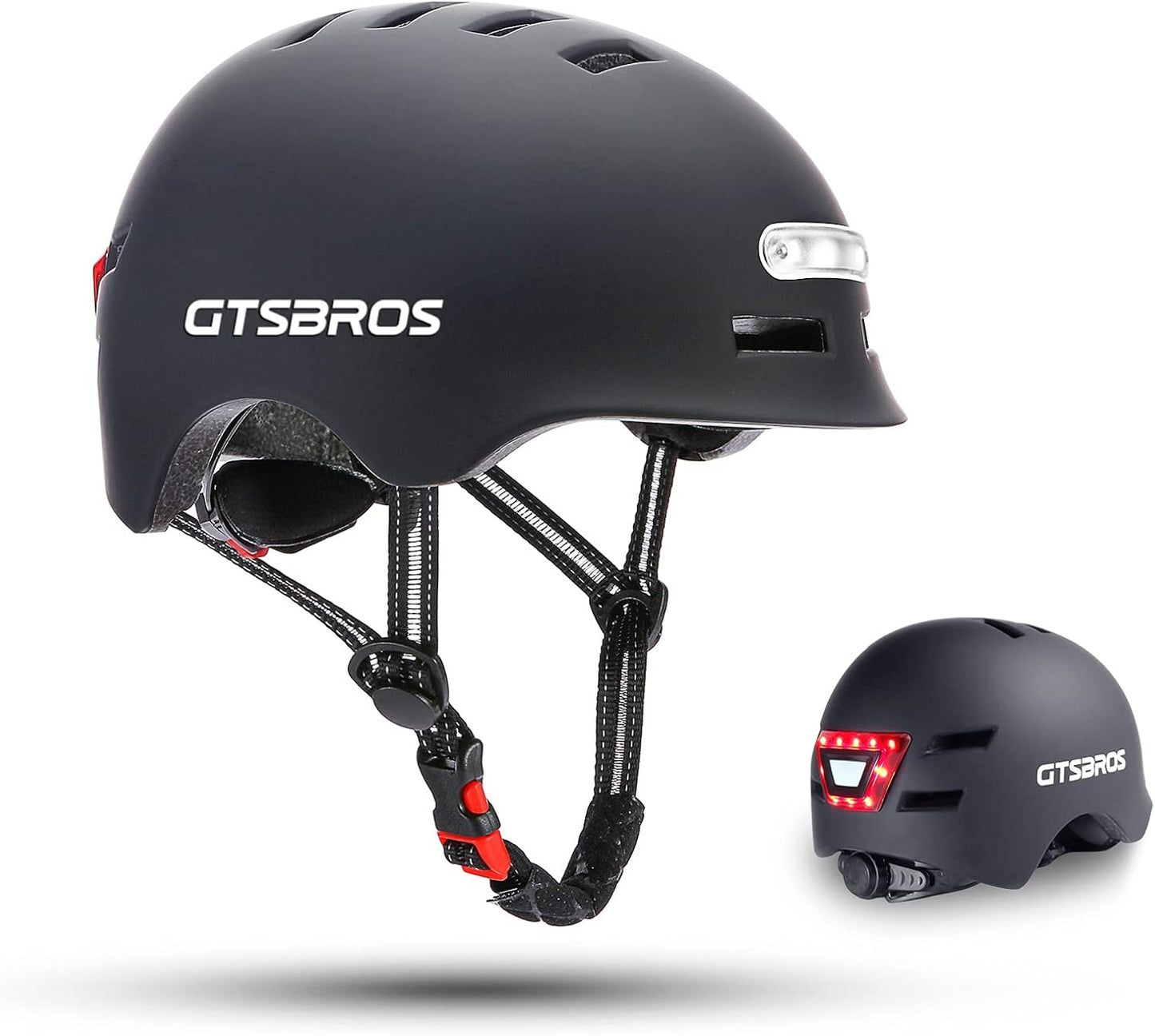 Adjustable Bike Helmet with LED Lights for Adults Safety