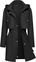 Bloggerlove Rain Jacket for Women Waterproof Trench Coat (Style DVMT)