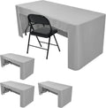 Open Back Fitted Tablecloths 96x30 in Silver Grey - 4 Pack