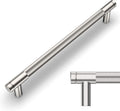 Brushed Satin Nickel Knurled Cabinet Pulls 7.55 in CC - Durable Style