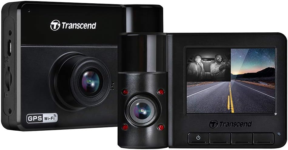 Transcend 64GB Dual 2K+1080P Dash Cam with WiFi and GPS