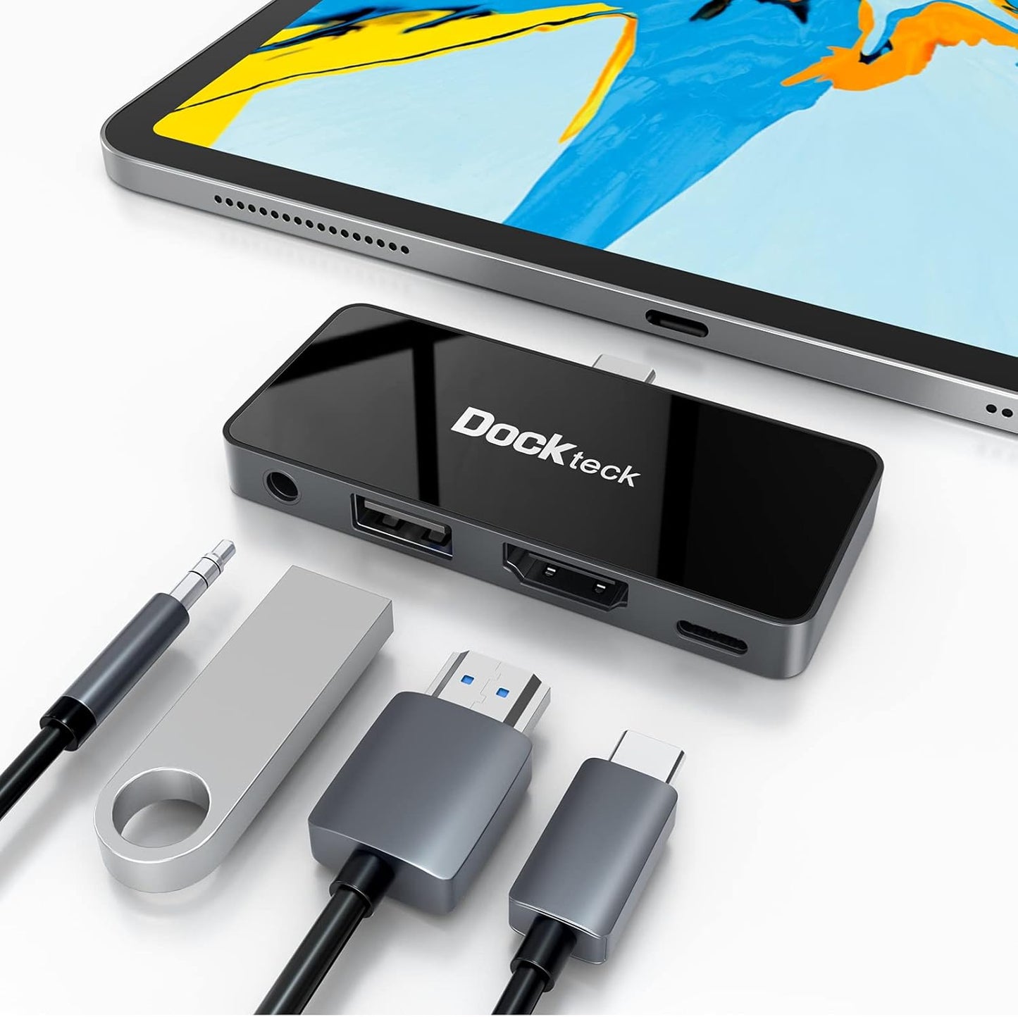 USB C Hub Adapter for iPad Pro 4 in 1 with 100W Power Delivery