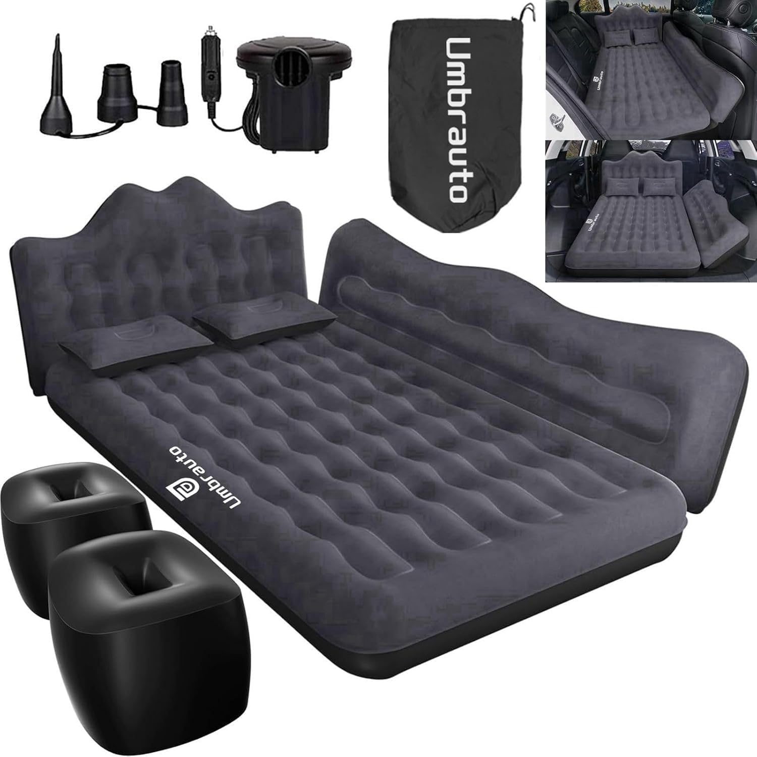 Umbrauto Inflatable Car Mattress Bed for SUV Camping Comfort