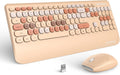 GEEZER Wireless Keyboard and Mouse Combo Milk Tea Color - Quiet