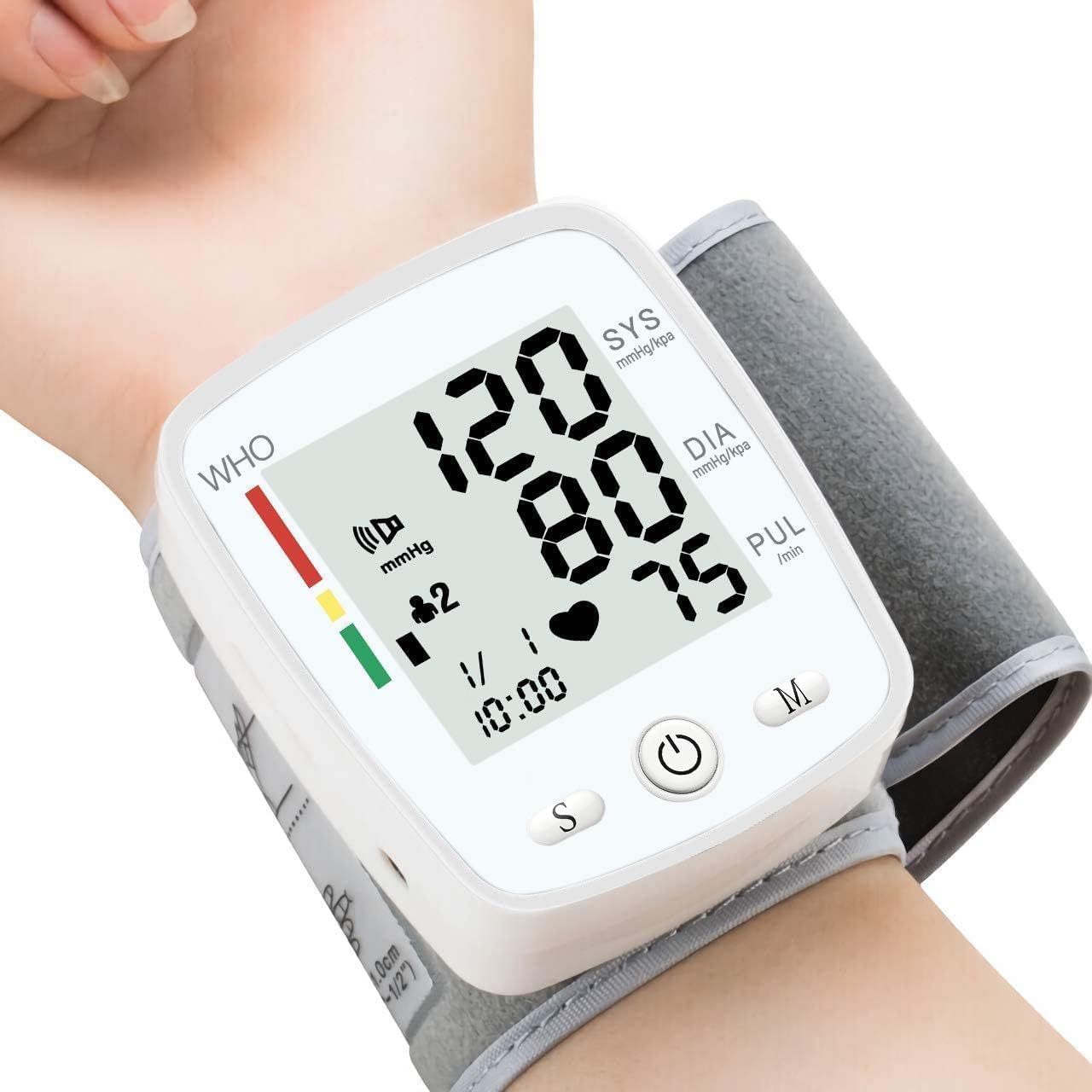 Blood Pressure Monitor with Adjustable Cuff for Home Use