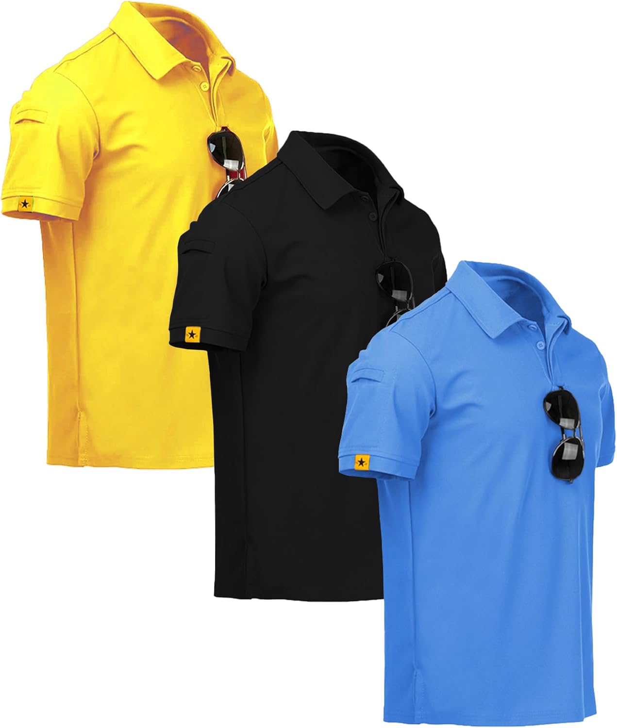ZITY 3 Pack Mens Polo Shirt Short Sleeve for Sports and Casual Wear