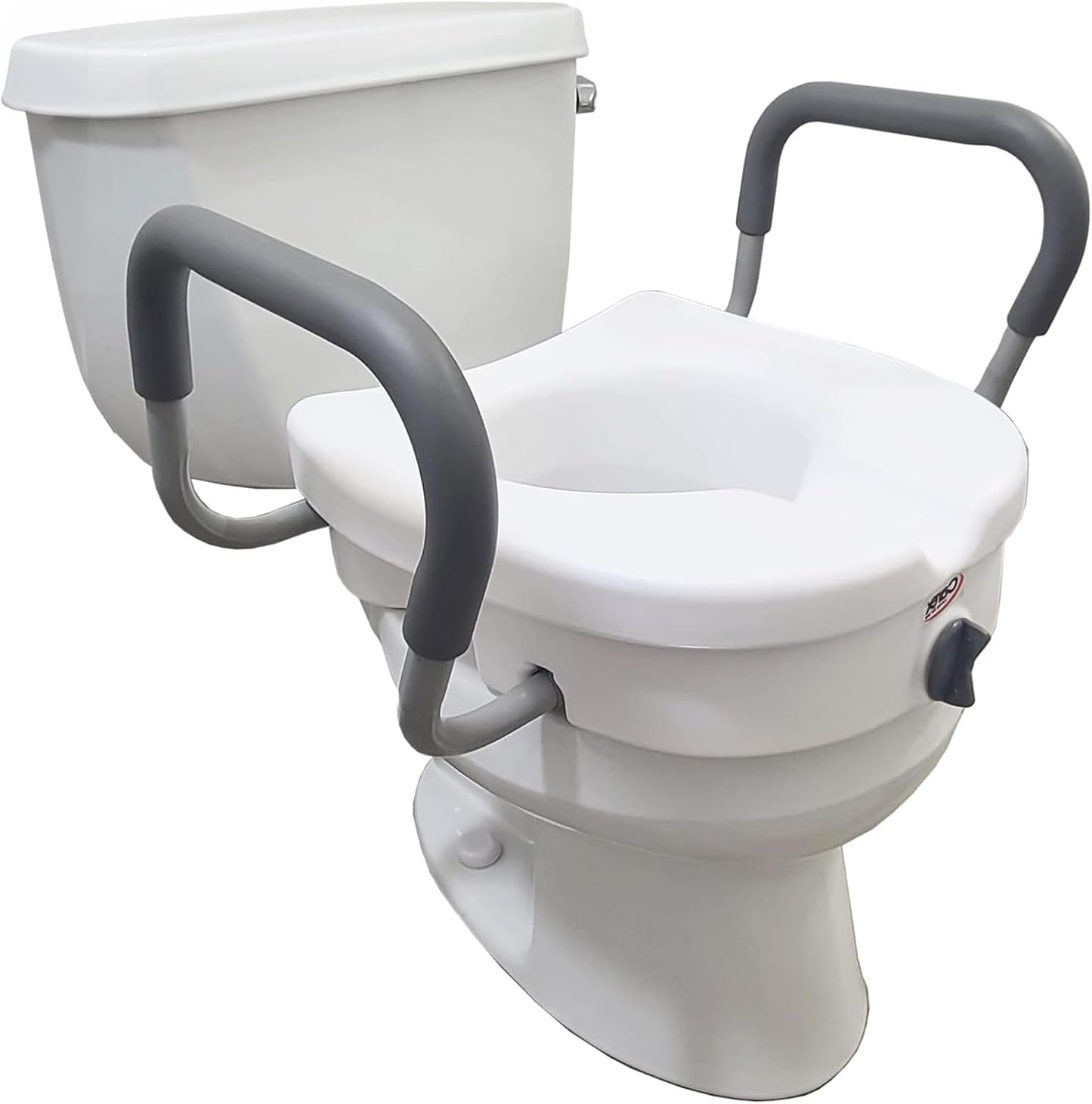 Carex E-Z Lock Raised Toilet Seat With Handles For Comfort