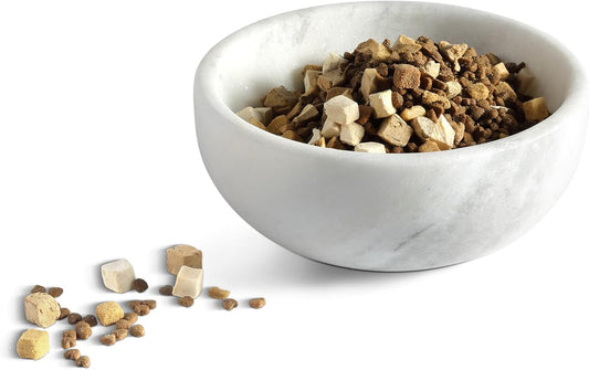 White Marble Dog Bowl - Non-Slip Heavy Duty for Large Dogs