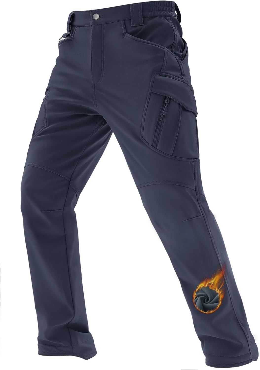TACVASEN Men's Winter Work Pants: Fleece Lined Tactical Cargo