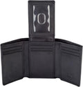 Stealth Mode Trifold Leather Wallet for Men with RFID Blocking - Slim