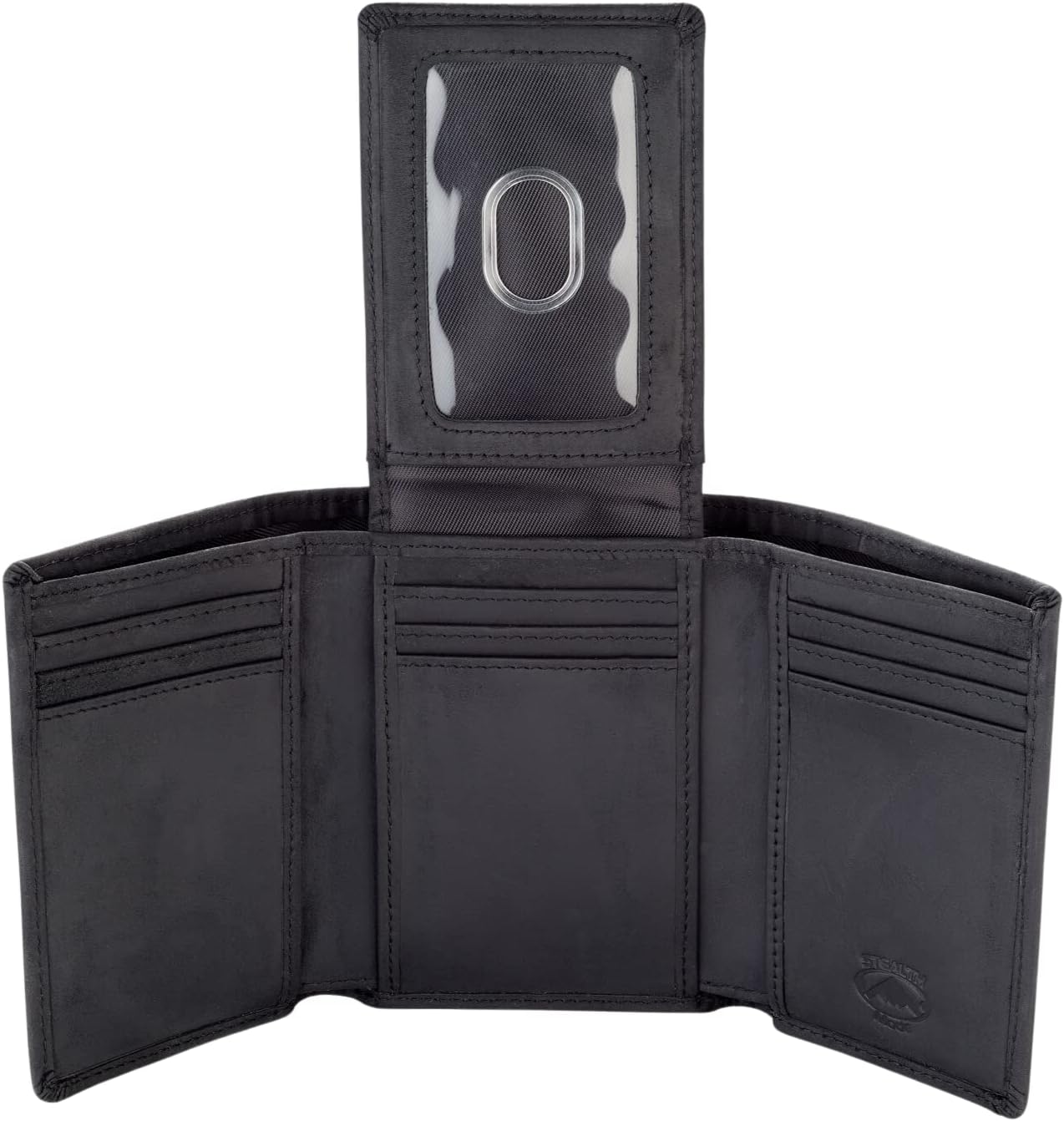 Stealth Mode Trifold Leather Wallet for Men with RFID Blocking