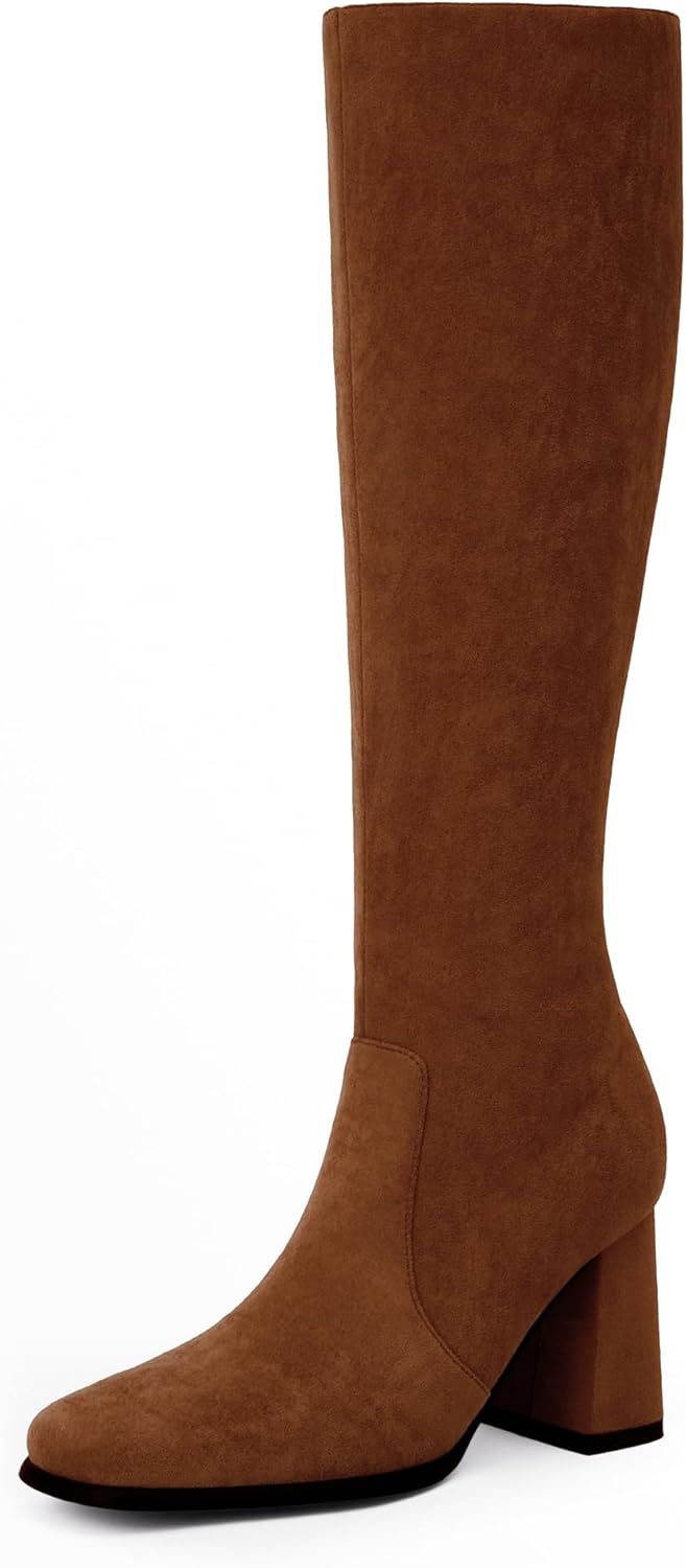 Modatope Knee High Boots for Women with Chunky Heel Design