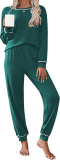 Ekouaer Pajamas Set for Women Soft Comfy PJs Set Long Sleeve Sleepwear