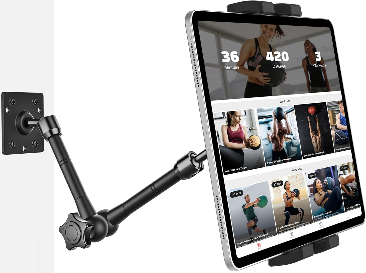 Metal Tablet Wall Mount Holder with 360 Adjustable Arm for iPad