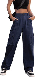Women High Waisted Cargo Pants Wide Leg Casual Pants - Comfortable it