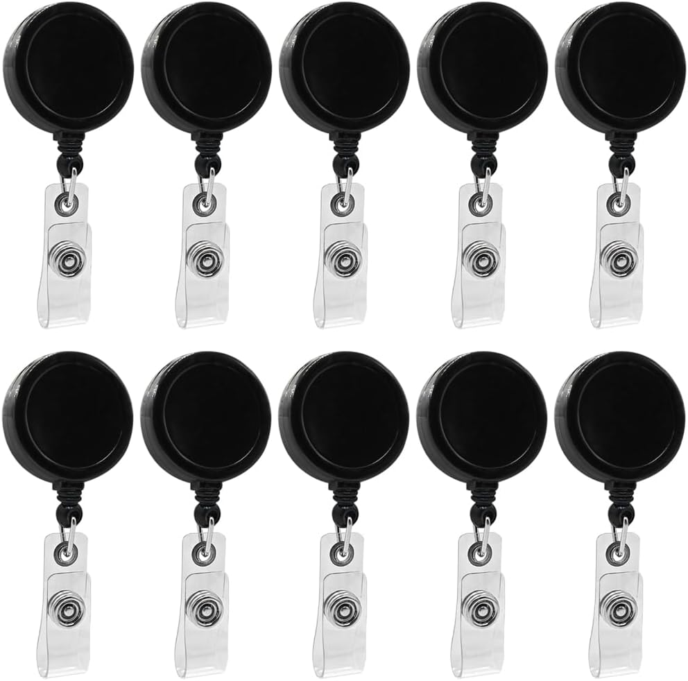 100 Pack Retractable ID Badge Holders with Swivel Clip Design