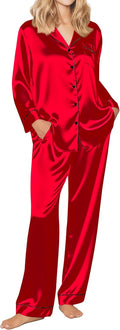 Ekouaer Silk Pajamas for Women Satin 2-Piece Set - Cozy Autumn