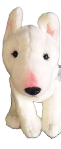 White English Bull Terrier Plush Toy - Realistic 12in Handmade Plush