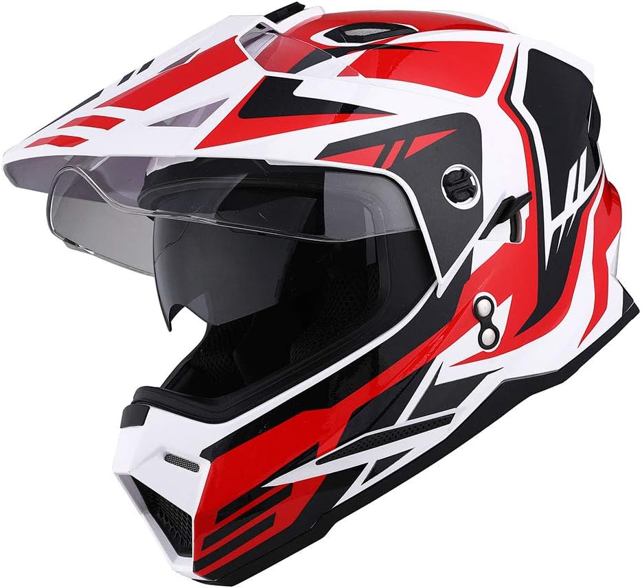 1Storm Dual Sport Motorcycle Helmet with Dual Visor Design