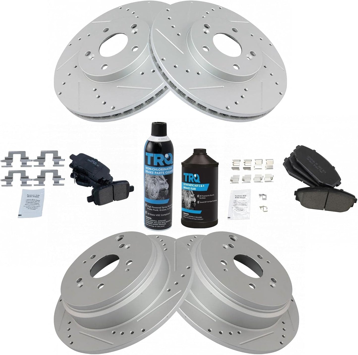 TRQ Performance Brake Pad & Rotor Kit for 2002-2004 Honda Odyssey