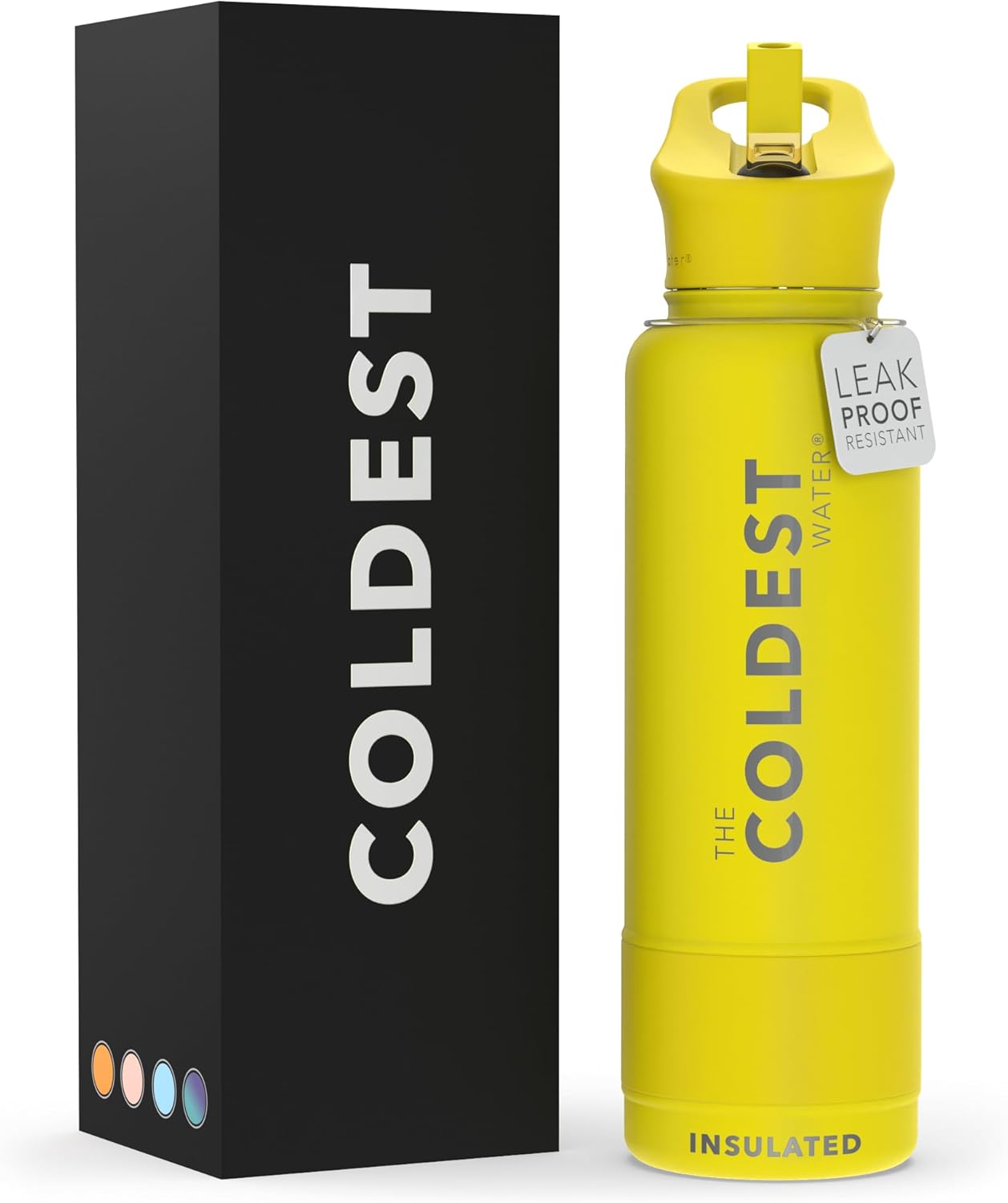 Coldest Insulated Water Bottle with Straw Lid - 40 oz Durable Design
