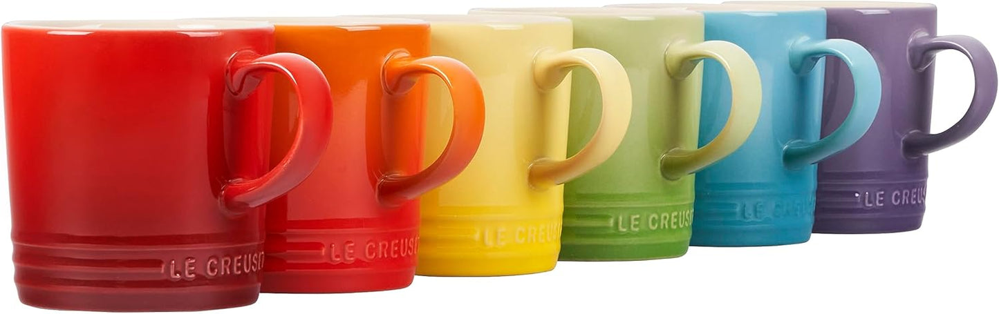 Le Creuset Stoneware Set of 6 London Mugs, 12 oz Multi-Color