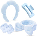Chanaco Spa Headband and Wrist Bands for Women - Soft Microfiber Care