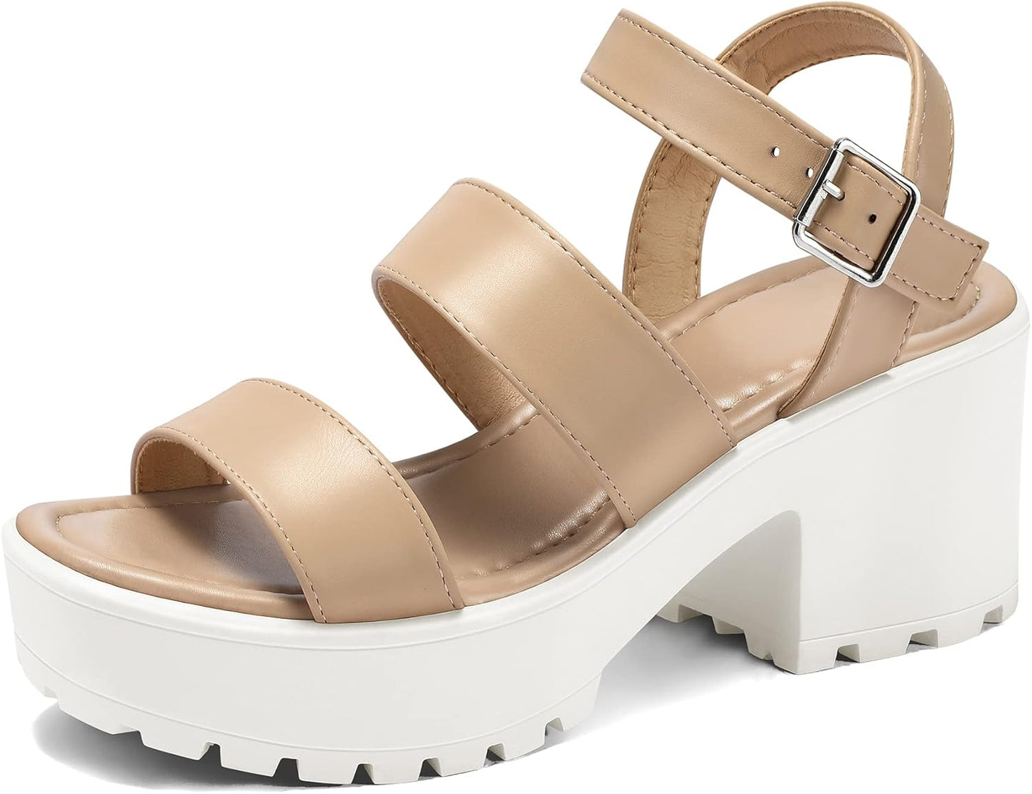 mysoft Women's Platform Sandals with Chunky Block Heels