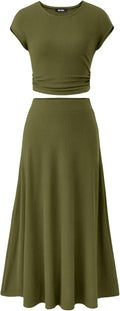 Stylish BTFBM Women's Two Piece Skirt Set for Summer Outings