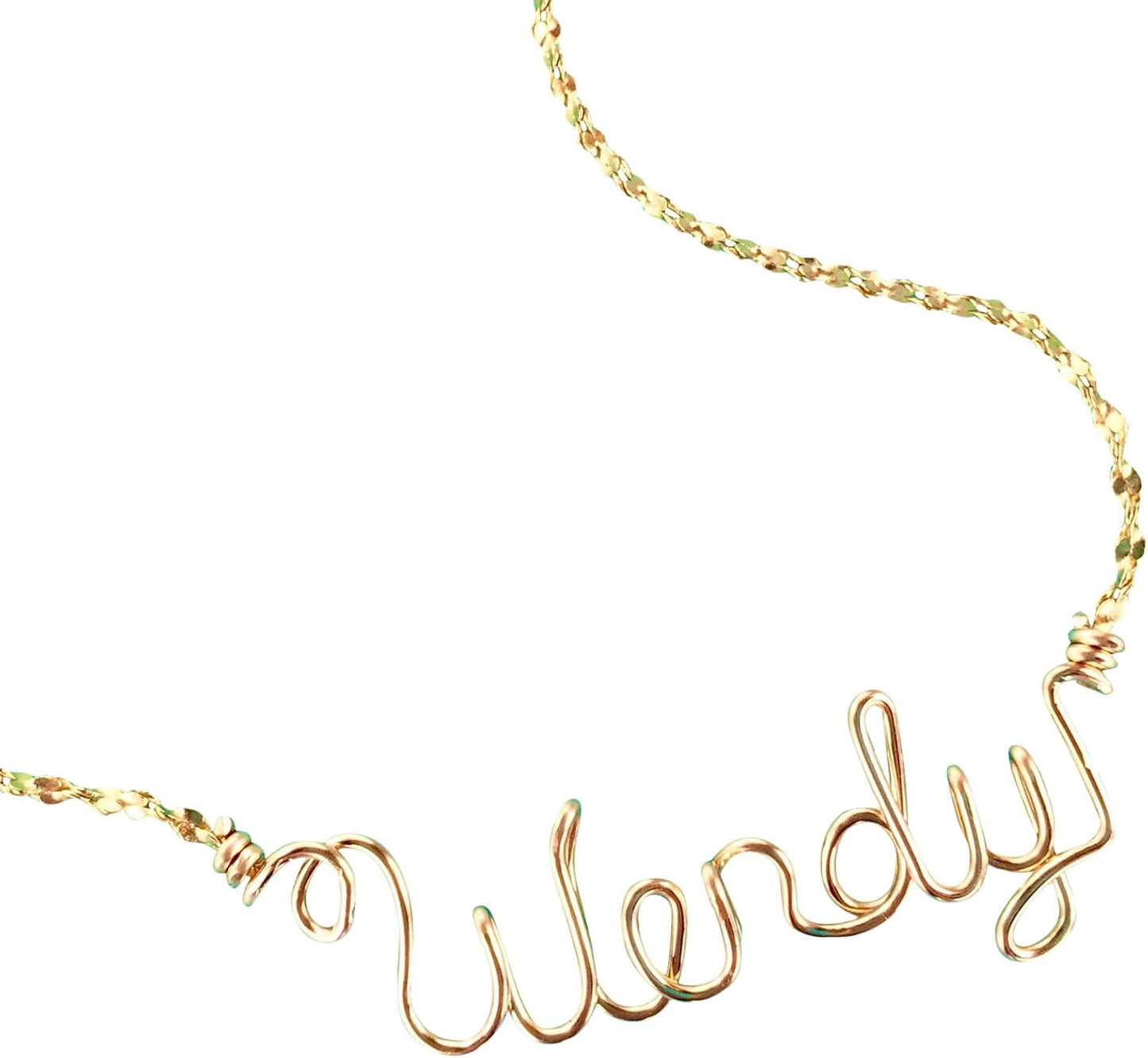 Personalized Jewelry Gold Wire Name Necklace or Anklet Charm