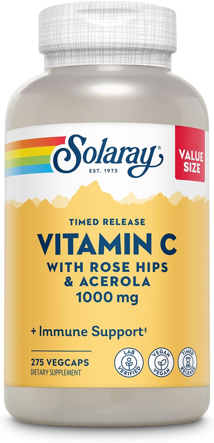 SOLARAY Vitamin C 1000mg Timed Release Capsules for Immunity